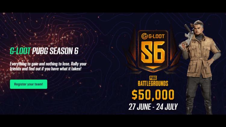 Meddelande gjort G-Loot PUBG Season 6