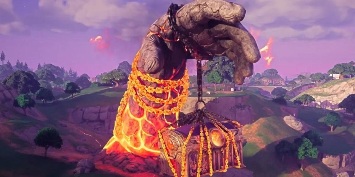 Fortnite's Mythical Awakening: Witness the Titan Hand Emerge in Chapter 5's Greek Saga