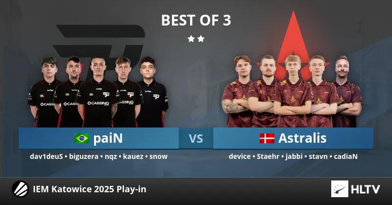 Astralis säkrar en plats i IEM Katowice 2025 gruppspel med en Win Over PaiN Gaming