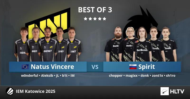 Vansinnig seger för NAVI över Team Spirit i Upper Bracket Semifinals, vilket säkrade deras plats i nästa steg av IEM Katowice 2025