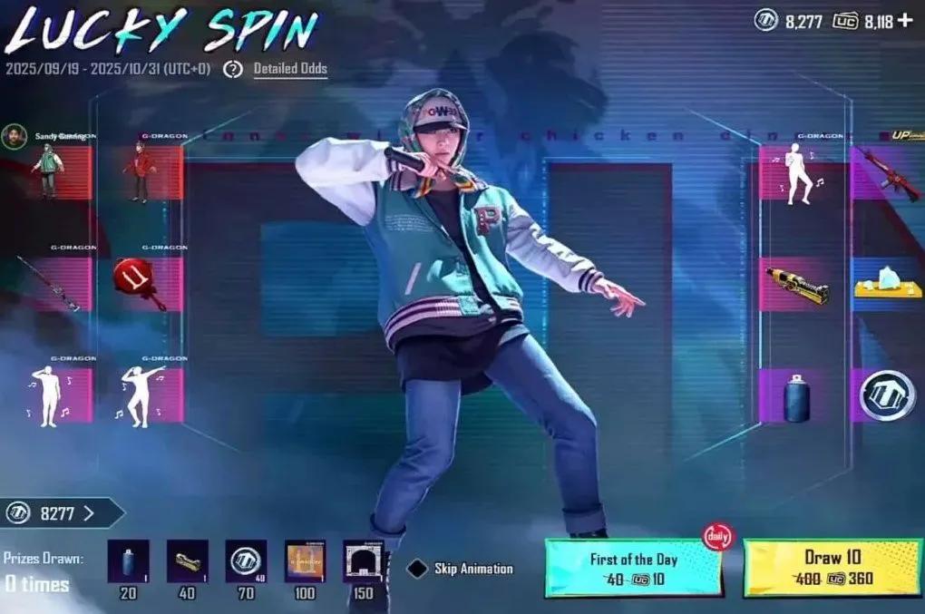 PUBG Mobile x G-Dragon-samarbete: Lucky Spin, belöningar och exklusivt innehåll