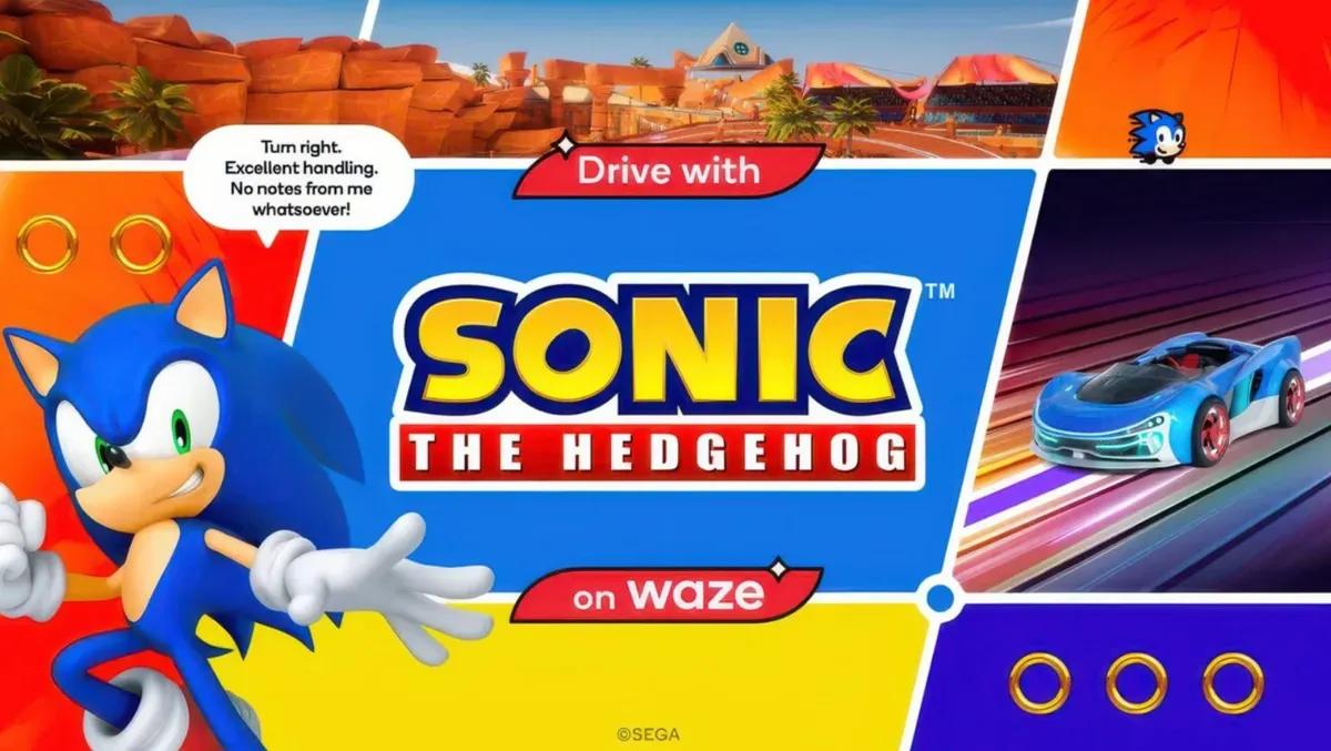 Sonic the Hedgehog kör in i Waze som din nya körkamrat