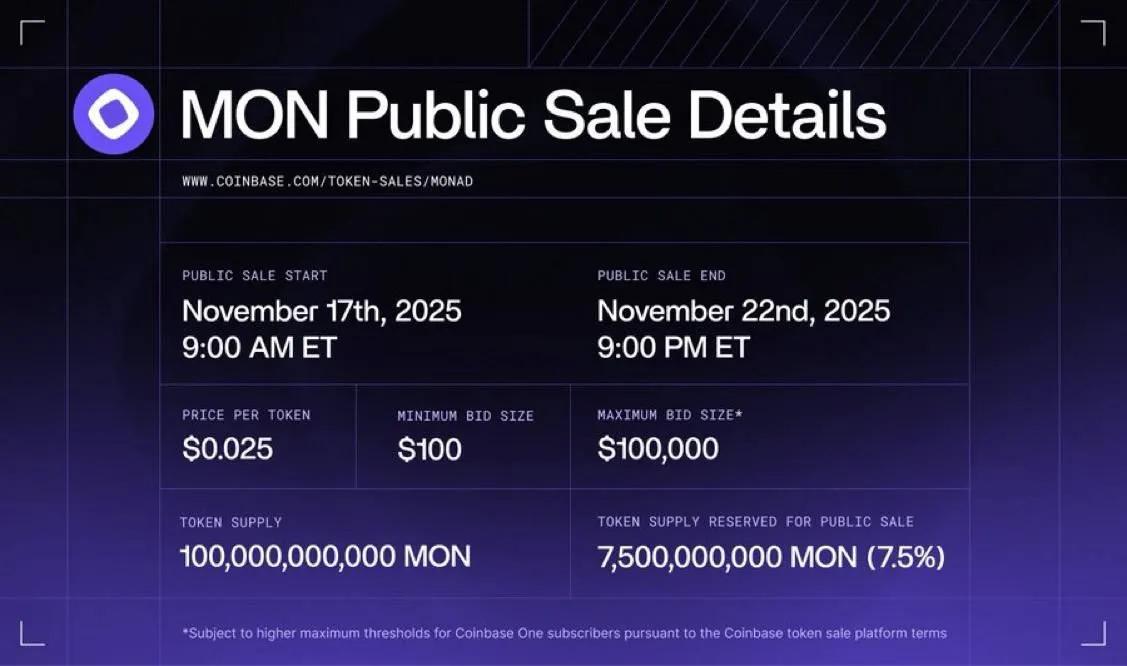 Monad och Coinbase tillkännager $MON Token ICO: Första offentliga försäljningen på börsens nya plattform