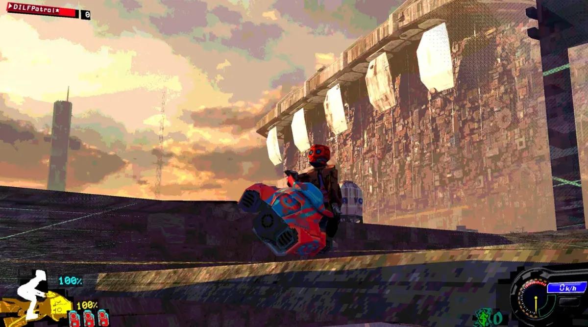 Från The Desolation of Rain World kommer ett högljutt och snabbt Cyberpunk-racerspel