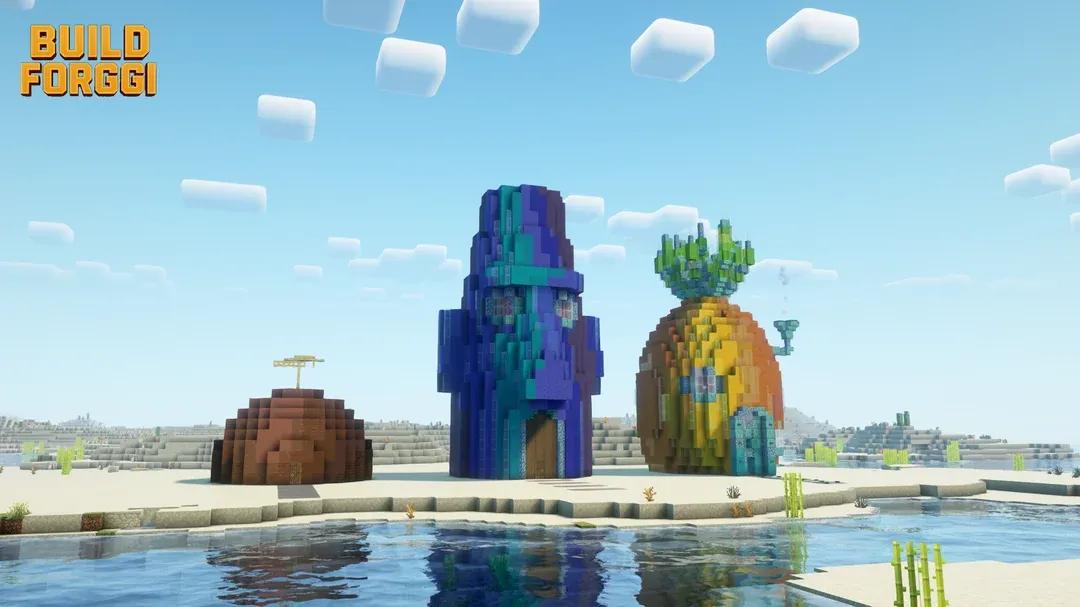 Minecraft-spelare återskapar SvampBobs Conch Street i fantastisk detalj