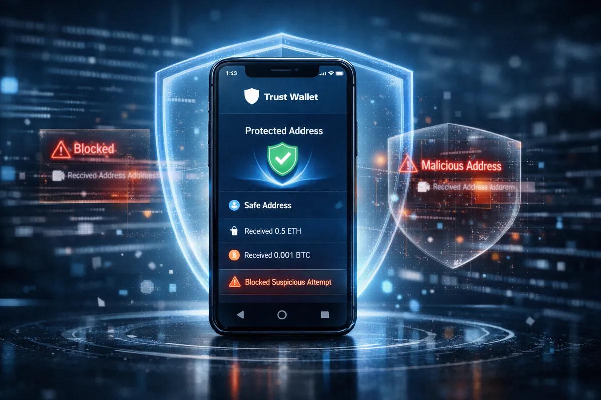 Ny funktion i Trust Wallet: Skydd mot adressförgiftnings- och dammningsattacker