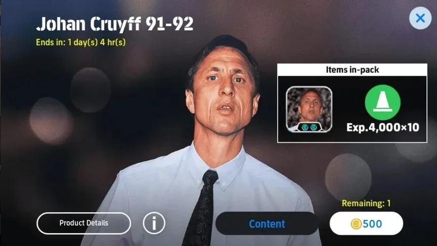 eFootball lägger till Johan Cruyff — Nytt LinkUp-spelstils- och managerpaket