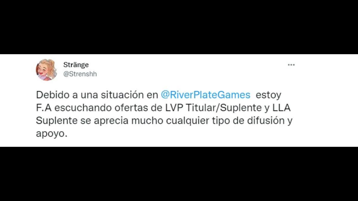 Strange vänster River Plate Gaming