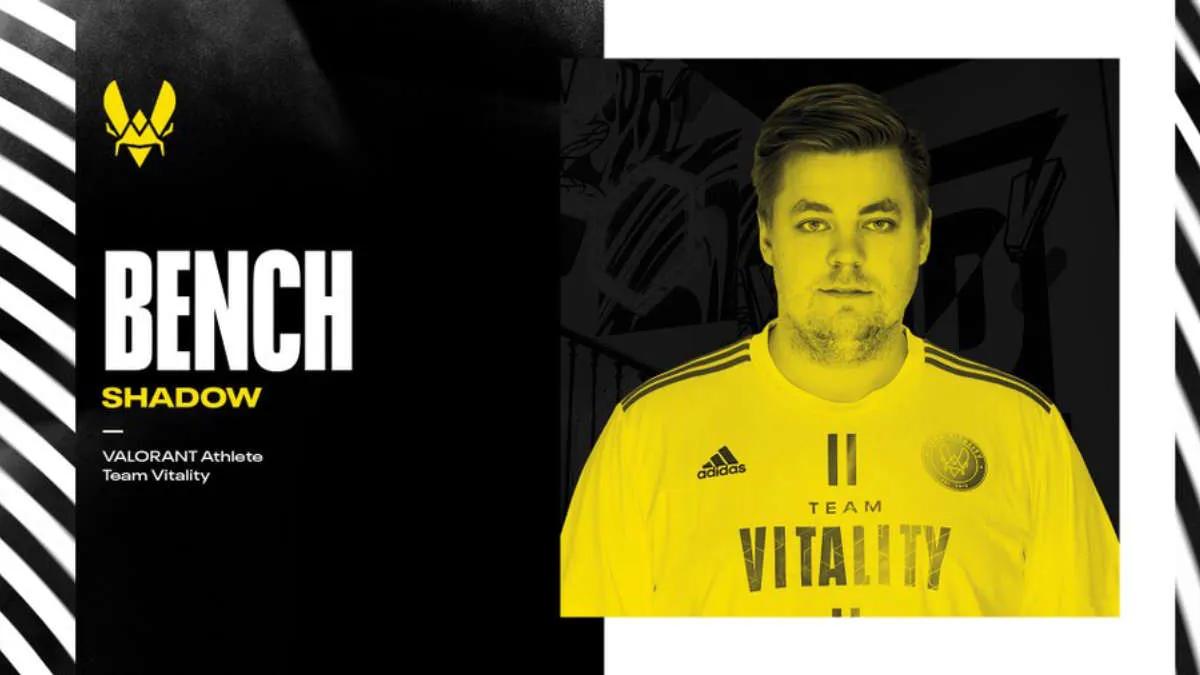 ShadoW lämnade startuppställningen Team Vitality