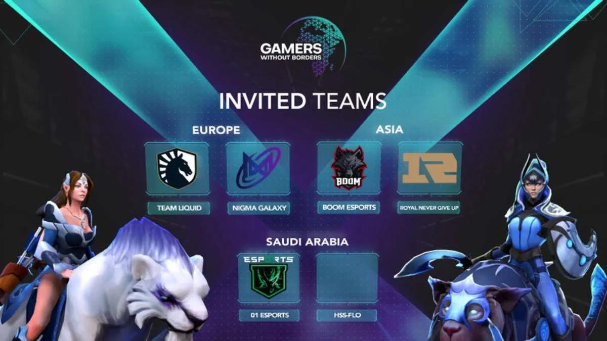 Team Liquid, Nigma Galaxy, Royal Never Give Up och BOOM Esports fick inbjudningar till Gamers Without Borders 2022