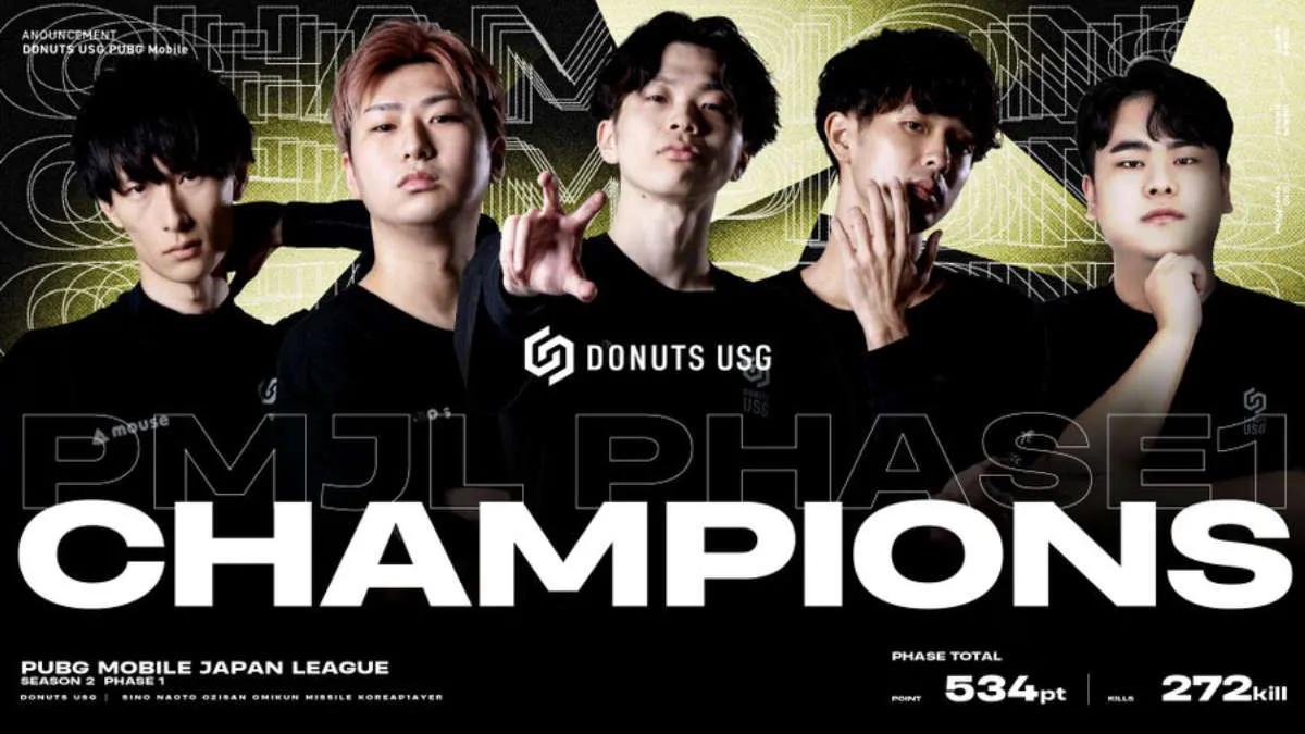 Donuts USG blev mästare PUBG Mobile Japan League Season 2: Phase 1