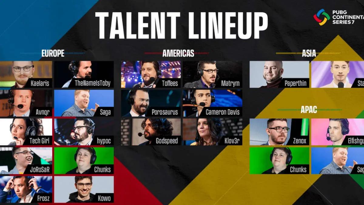 PUBG Continental Series 7 Talent Lineup avslöjat