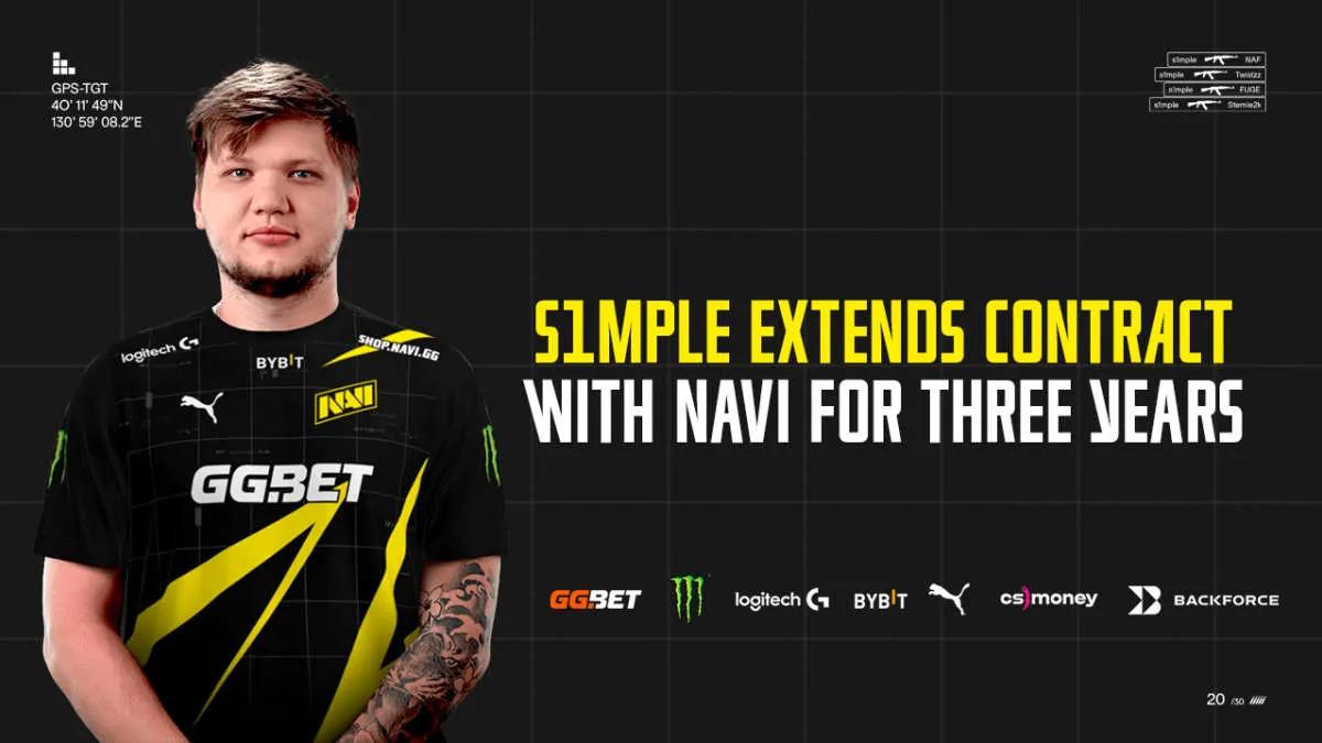 s1 mple förlängde kontraktet med teamet Natus Vincere med minst ytterligare tre år