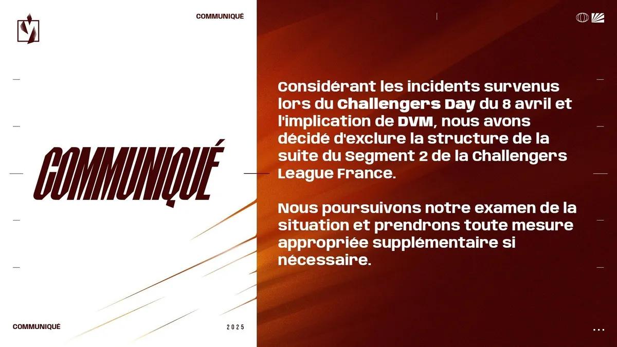 Franska laget DVM diskvalificerade från VALORANT Challengers 2025 Frankrike: Revolution steg 2 efter bråk initierat av fans