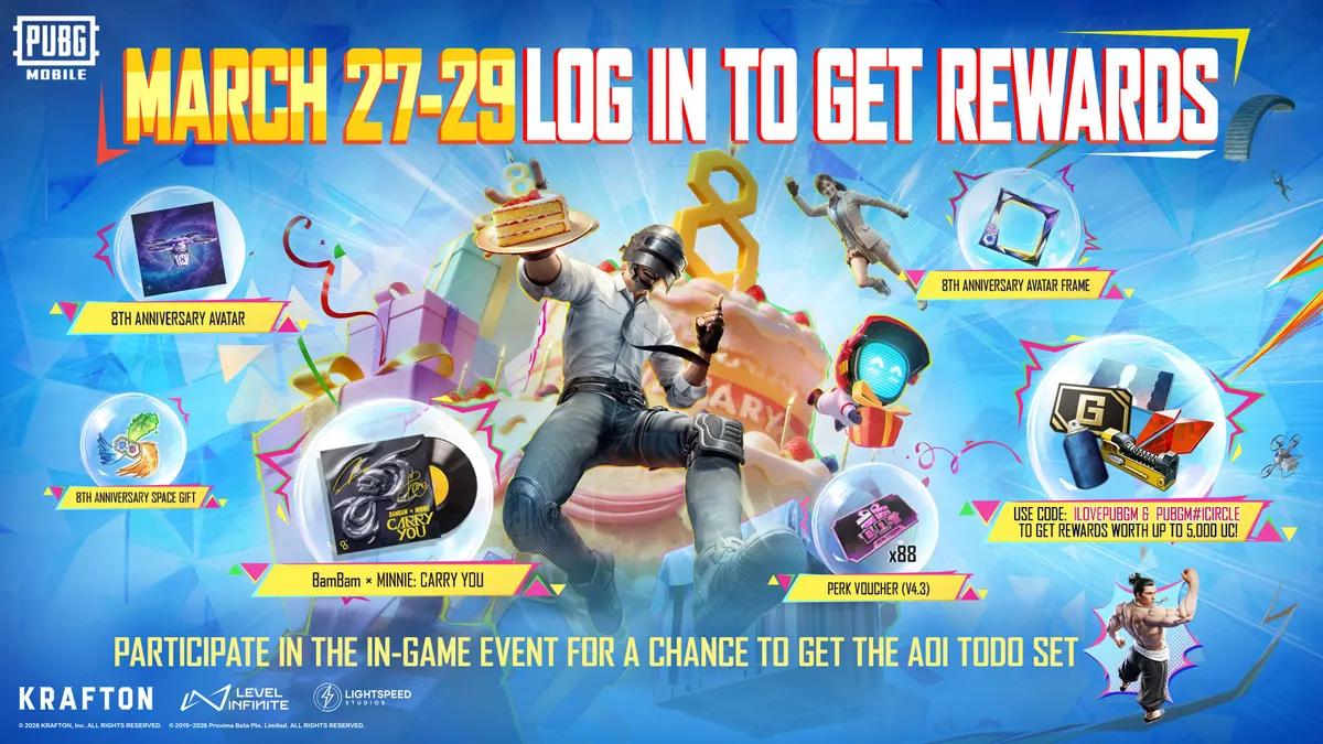 PUBG MOBILE inleder 8-årsjubileum med exklusiva belöningar och evenemang