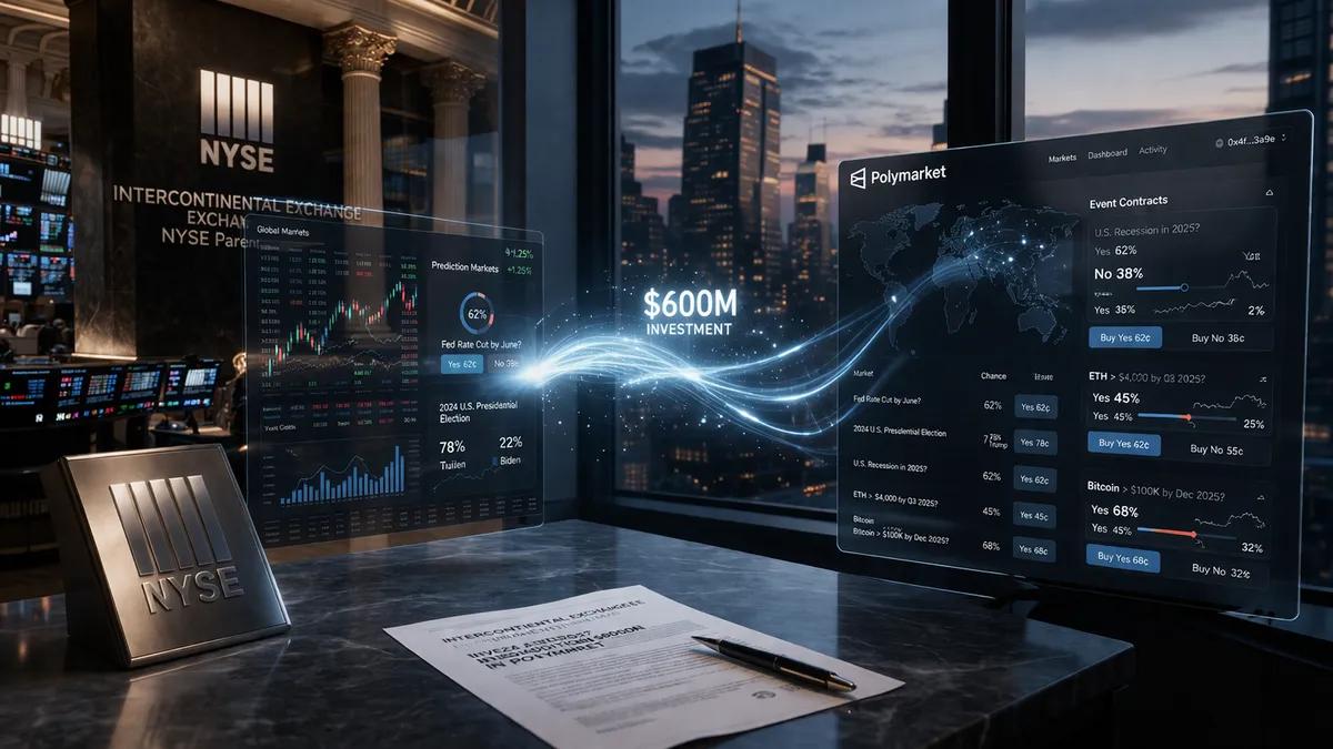 Intercontinental Exchange (NYSE-moderbolaget) investerar ytterligare 600 miljoner dollar i Polymarket