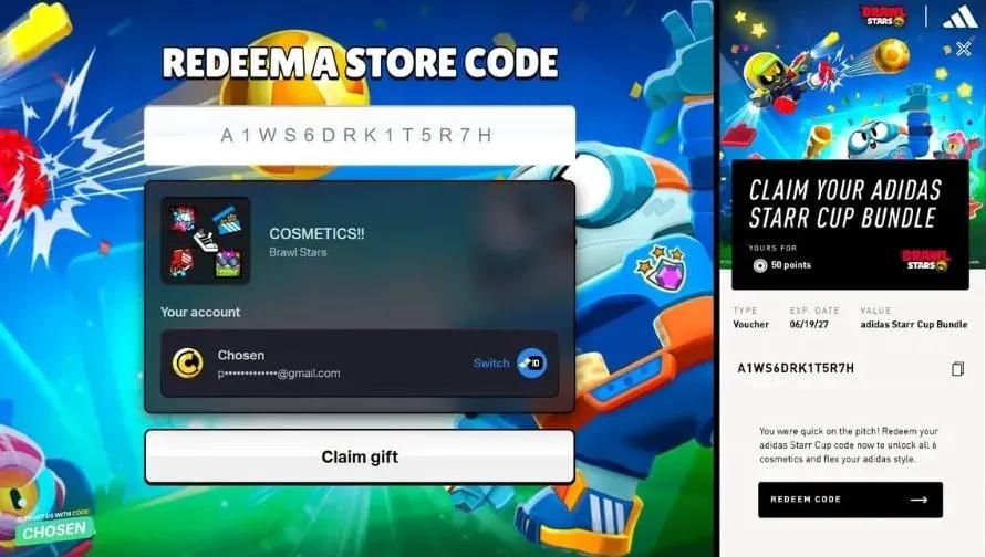 Brawl Stars ger bort gratis adidas-kosmetika under FIFA World Cup 2026