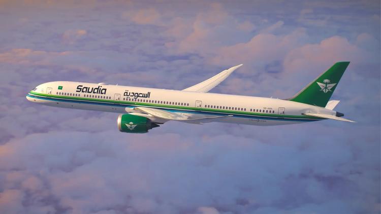 Saudia Airlines presenterar ett flygplan med Esports World Cup-logotypen