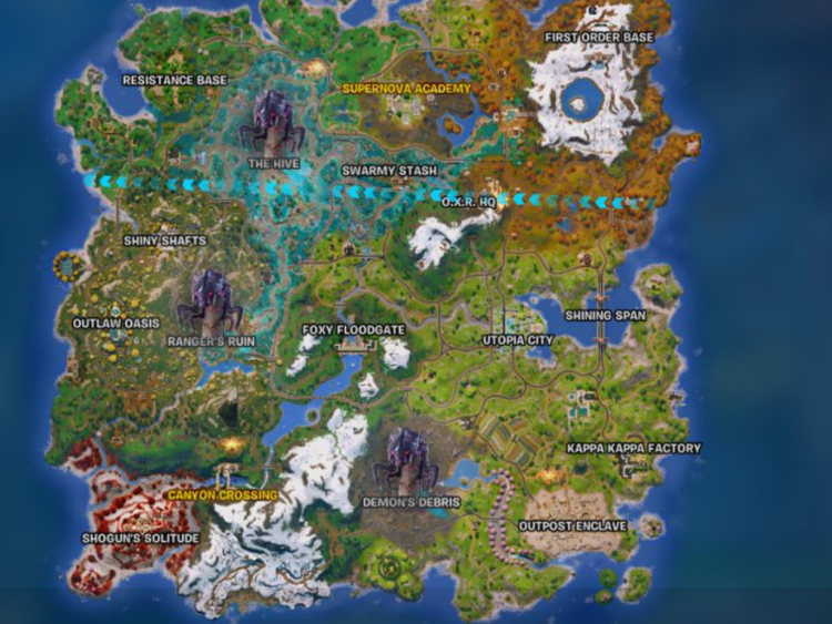 Alla chefer i Fortnite kapitel 6 säsong 4 - platser, strategier och belöningar 1