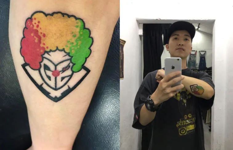 Ett riktigt fan - spelaren fick en tatuering av clownversionen av G2 Esports-logotypen. Foto 1